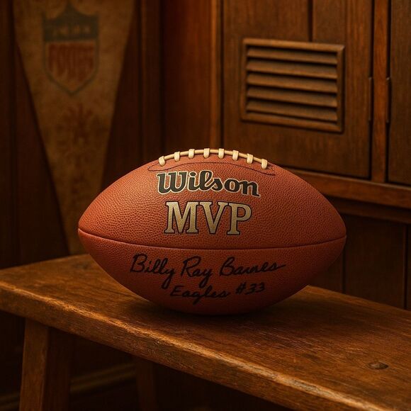 Billy Ray Barnes Philadelphia Eagles Autographed Football - Picture 1 of 4